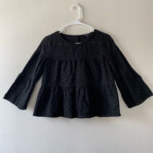Black bell sleeve top